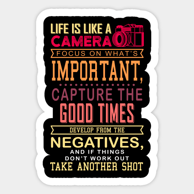 Life Is Like A Camera Gift Sticker by Delightful Designs